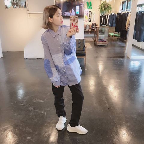 COMME des GARCONS HOMMEパッチワークシャツスタイル.2019.7.24.