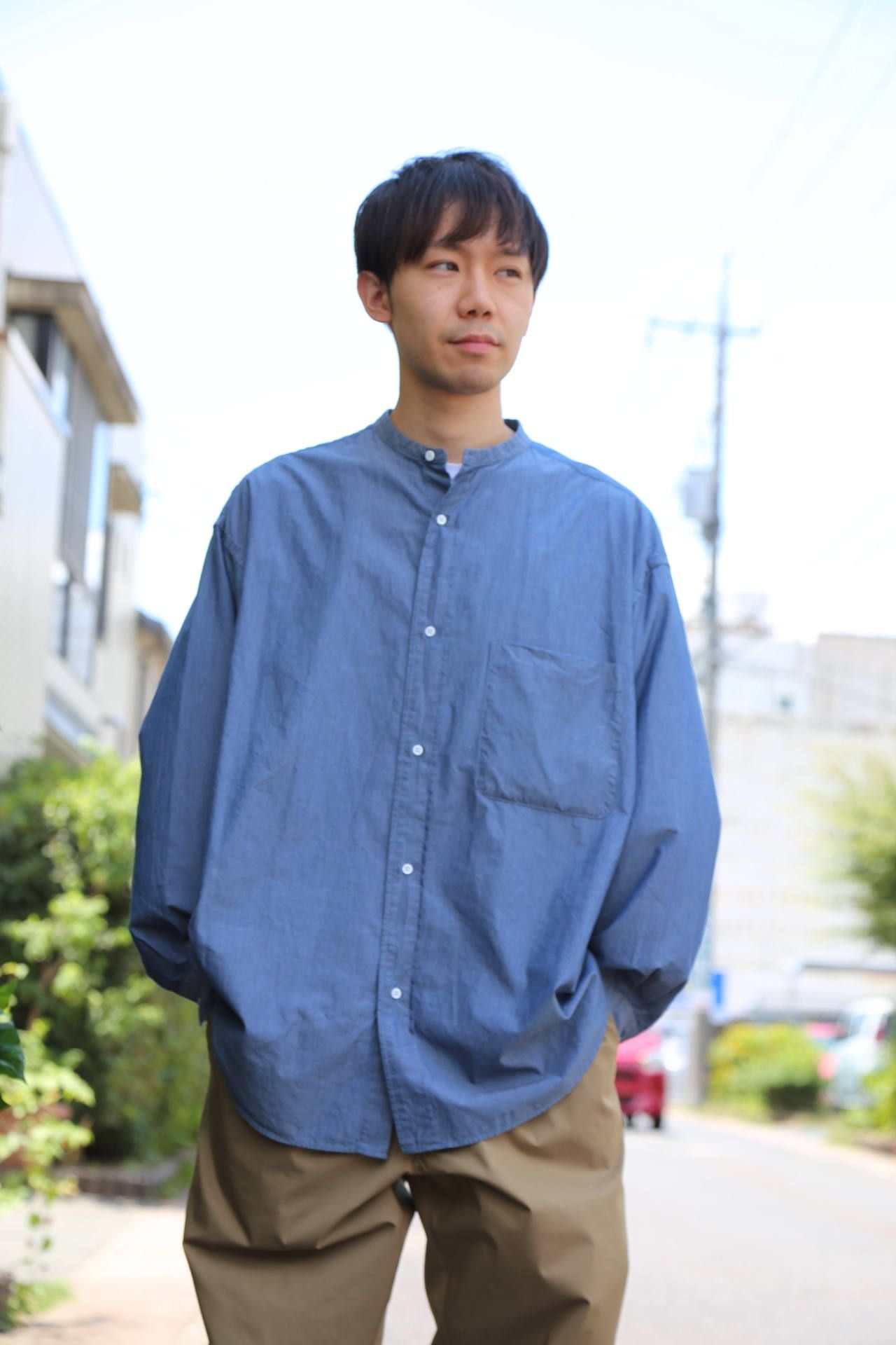 Graphpaper グラフペーパー シャツ　Dungaree Shirt Graphpaper(グラフペーパー) Dungaree Band Collar Oversized