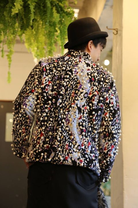 sulvam leopard pearl zip JKT"WHITE"スタイル.2019.7.11.