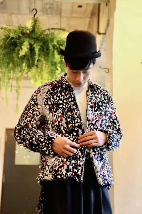 sulvam leopard pearl zip JKT"WHITE"スタイル.2019.7.11.