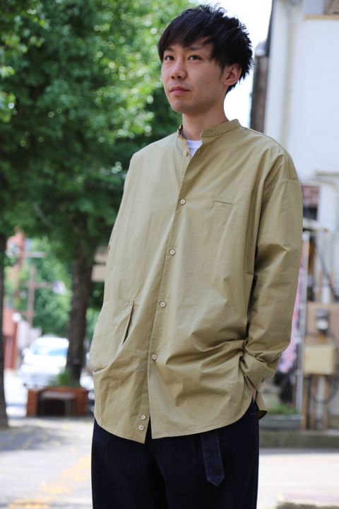 Dulcamara(ドゥルカマラ)スタンドカラーポケットシャツ"SAND YELLOW"Style.2019.7.31.