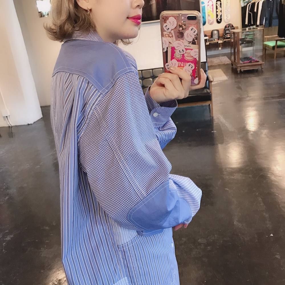 COMME des GARCONS HOMMEパッチワークシャツスタイル.2019.7.24