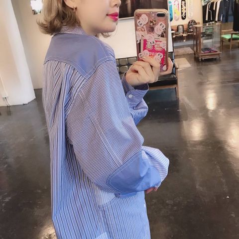 COMME des GARCONS HOMMEパッチワークシャツスタイル.2019.7.24.