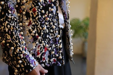 sulvam leopard pearl zip JKT"WHITE"スタイル.2019.7.11.