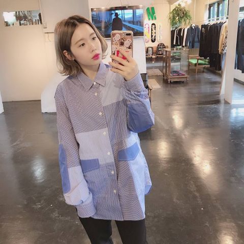 COMME des GARCONS HOMMEパッチワークシャツスタイル.2019.7.24.