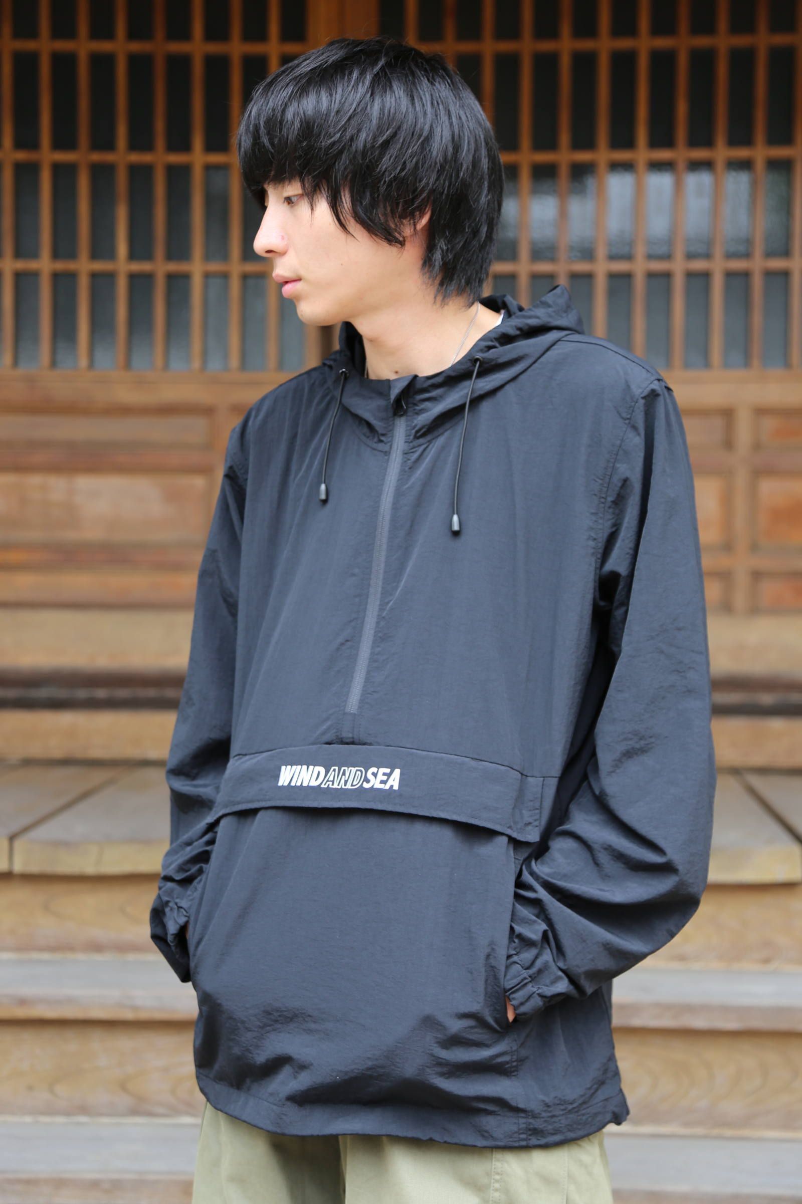 Wind and Sea Waterproof Nylon ANORAK 黒 L - マウンテンパーカー