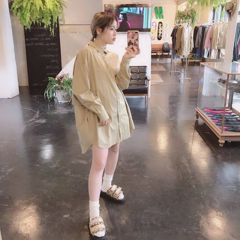 Dulcamara トレンチシャツ"サンドイエロー"Style.2019.8.18.