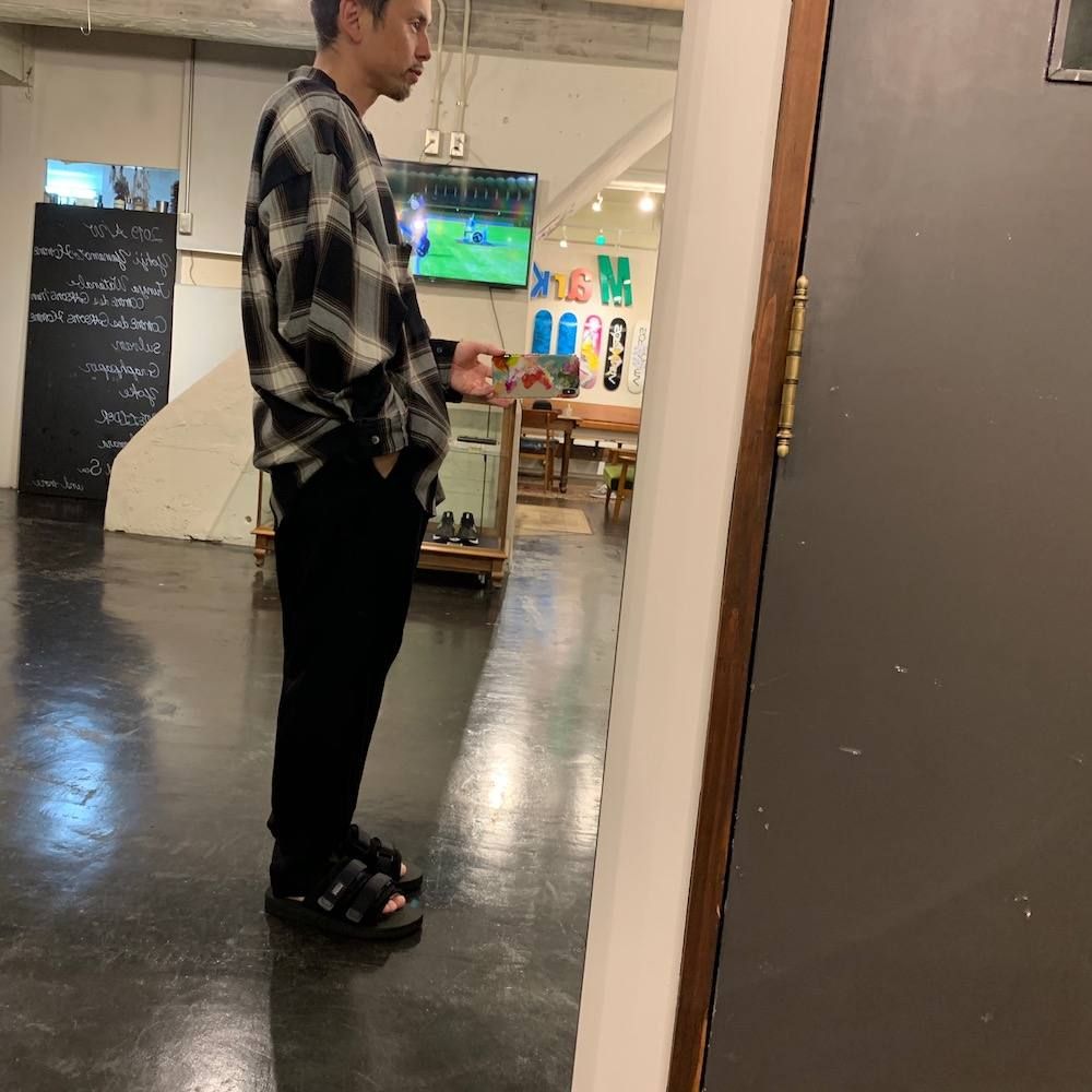 Graphpaper Check Band Collar Big Sleeve Shirt"BLACK CH"スタイル.2019.8.28.