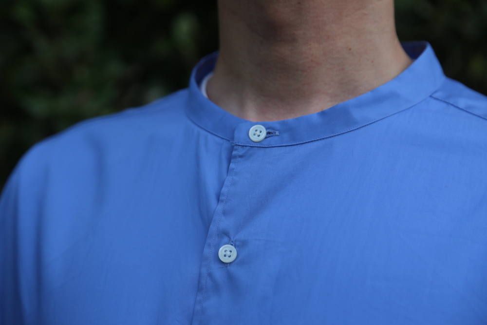Graphpaper Broad Band Collar Oversized Shirt"BLUE"スタイル.2019.8.14.