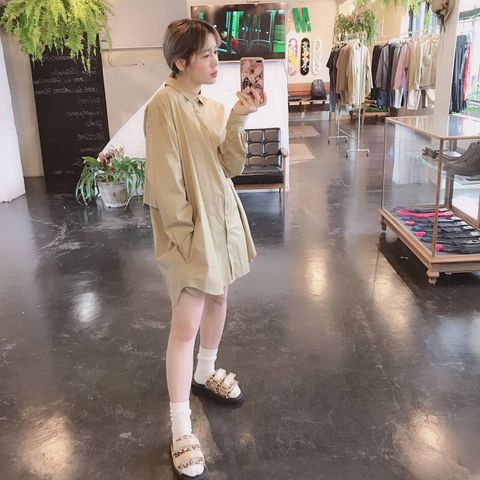 Dulcamara トレンチシャツ"サンドイエロー"Style.2019.8.18.