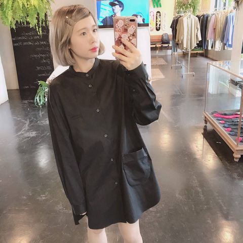 Dulcamara スタンドカラーポケットシャツ"BLACK"Style.2019.8.5.