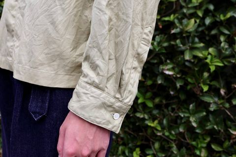 WELLDER Puckering Sleeve Band Collar Shirt"KHAKI"Style.2019.8.5.