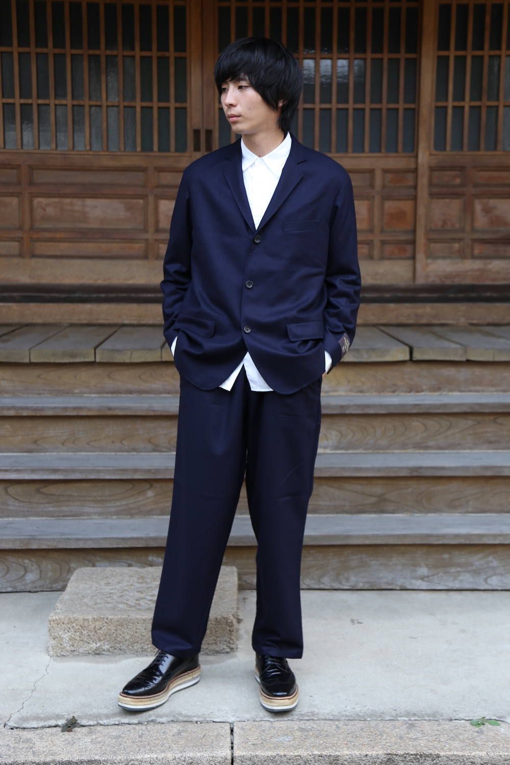 FUTUR×Graphpaper CANONICOセットアップ"NAVY"スタイル.2019.8.27.