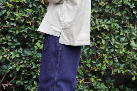WELLDER Puckering Sleeve Band Collar Shirt"KHAKI"Style.2019.8.5.