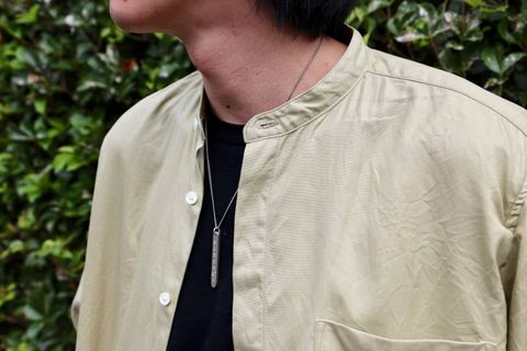 WELLDER Puckering Sleeve Band Collar Shirt"KHAKI"Style.2019.8.5.