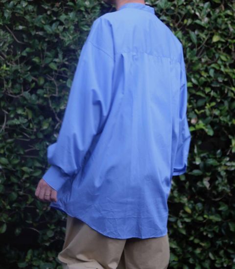 Graphpaper Broad Band Collar Oversized Shirt"BLUE"スタイル.2019.8.14.