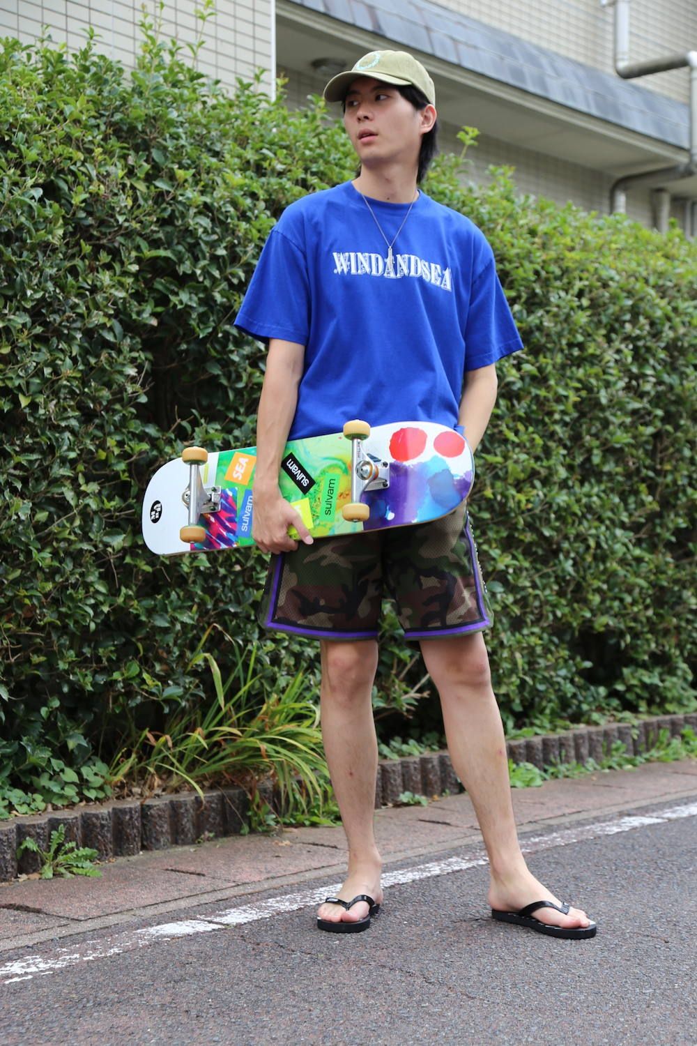 WIND AND SEA ORNAMENT T-SHIRT"BLUE"スタイル.2019.8.22.