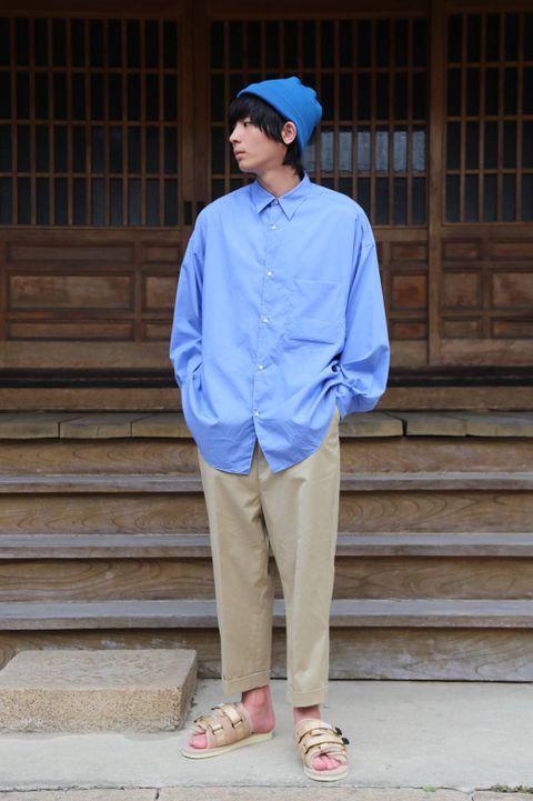 Graphpaper(グラフペーパー)Broad Regular Collar Oversized Shirt"BLUE"Style.2019.8.20.