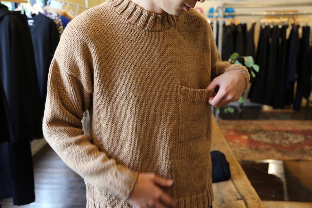 WELLDER Solid Color Low Gauge Hand Machine Knit"CAMEL"スタイル2019.9.14.