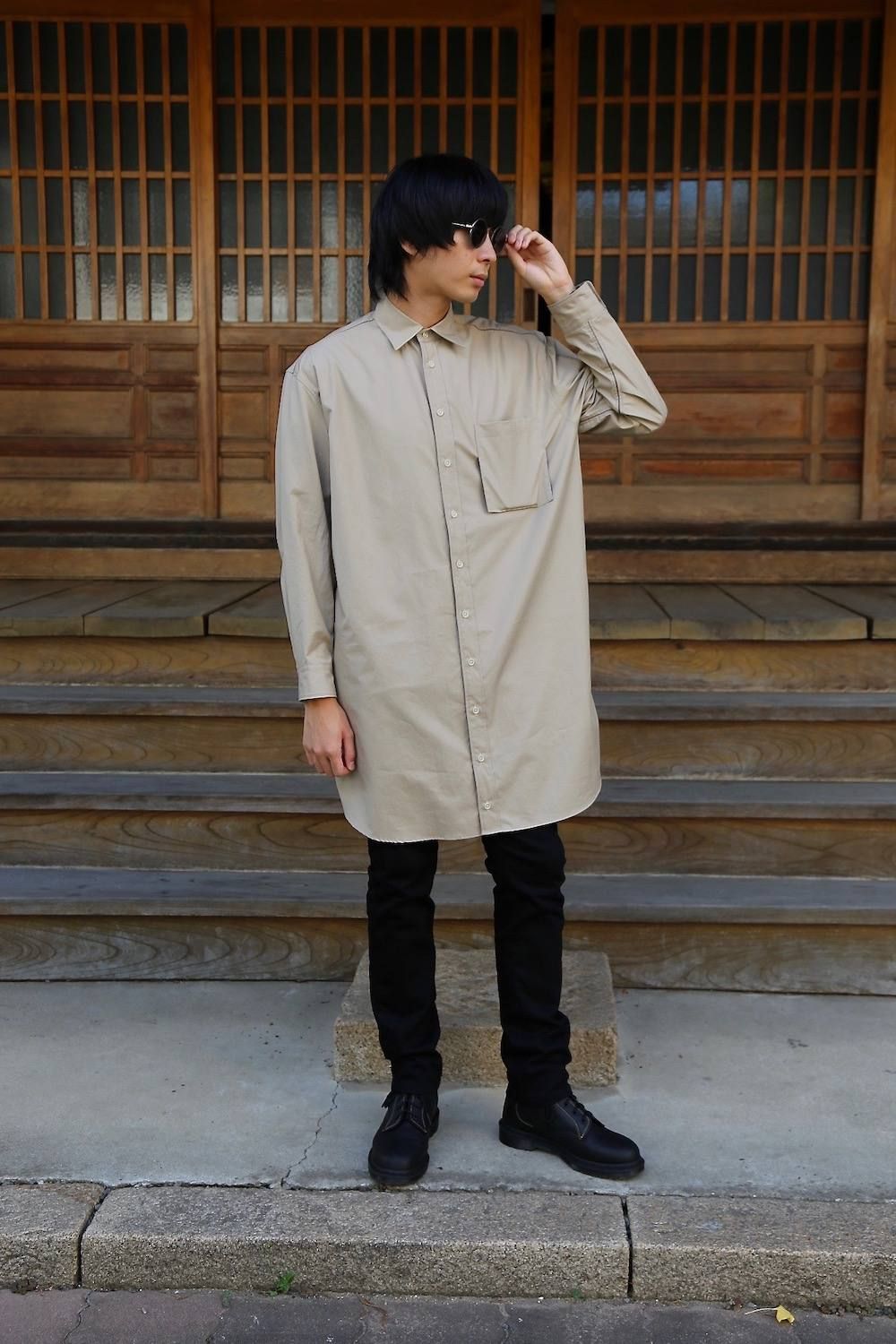 YOKE FOLD UP SHERE LONG SHIRTS"BEIGE"ミックススタイル2019.9.16.