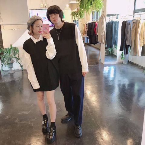 Graphpaper High Gauge Knit Vestペアスタイル.2019.9.16.