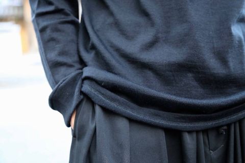 Graphpaper Washable Wool Crew Neck Tee"BLACK"スタイル2019.9.16.