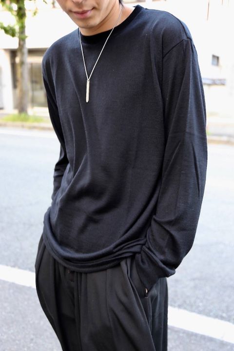 Graphpaper Washable Wool Crew Neck Tee"BLACK"スタイル2019.9.16.