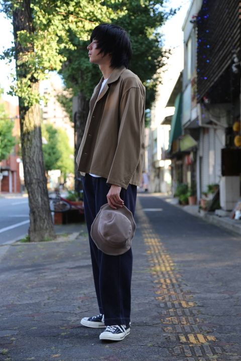 YOKE WIDE SHORT JACKET"BEIGE"スタイル.2019.9.10.