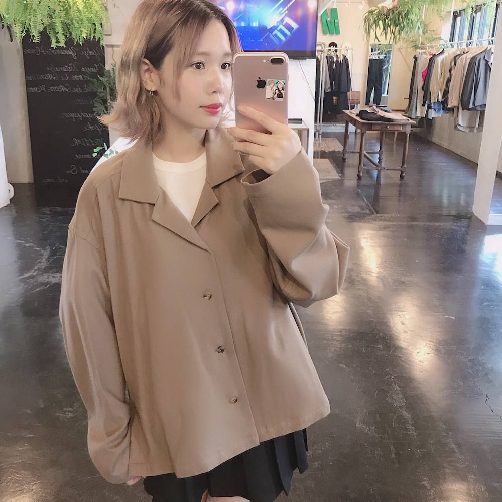 YOKE WIDE SHORT JACKET"BEIGE"スタイル.2019.9.9.