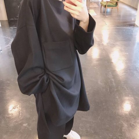 Graphpaper Herringbone Long Pullover"BLACK"スタイル2019.9.13.