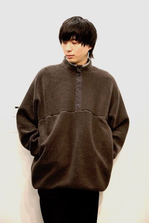Graphpaper Wool Boa Hi-Neck Pullover"GRAY"スタイル.2019.9.20.