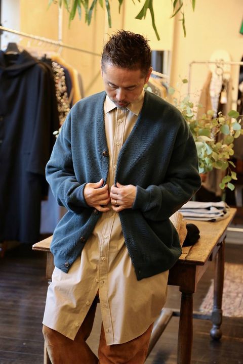 YOKE FOLD UP SHERE LONG SHIRTS"BEIGE"スタイル.2019.9.14.