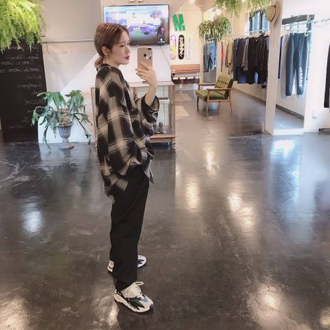 Graphpaper Check Band Collar Big Sleeve Shirt"BLACK CH"スタイル.2019.9.11.