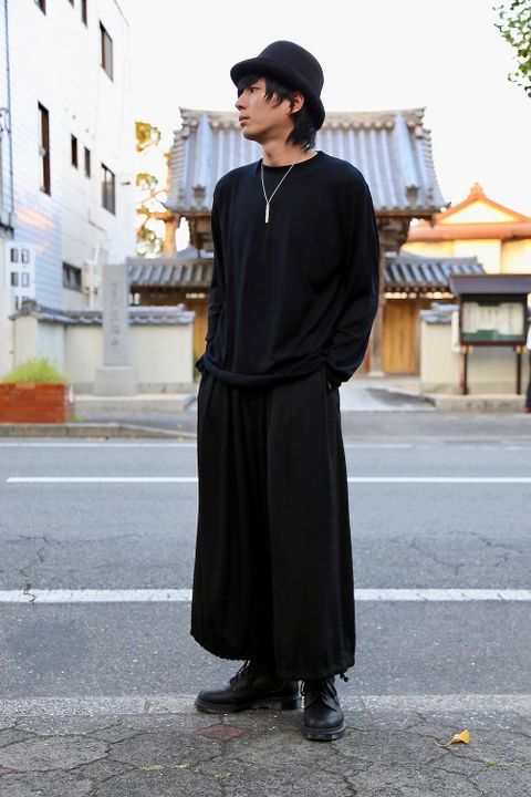 Graphpaper Washable Wool Crew Neck Tee"BLACK"スタイル2019.9.16.