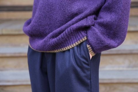 WELLDER Airy Loose Knit"PUPLE&Camel Line"Style.2019.9.18.