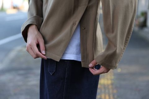 YOKE WIDE SHORT JACKET"BEIGE"スタイル.2019.9.10.