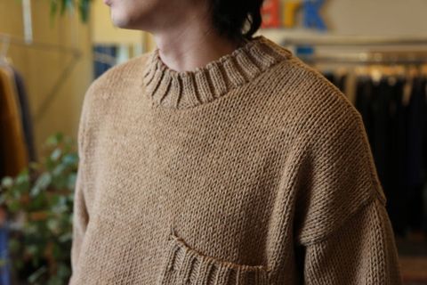 WELLDER Solid Color Low Gauge Hand Machine Knit"CAMEL"スタイル2019.9.14.