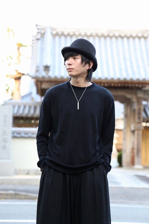 Graphpaper Washable Wool Crew Neck Tee"BLACK"スタイル2019.9.16.