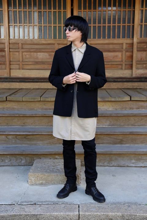 YOKE FOLD UP SHERE LONG SHIRTS"BEIGE"ミックススタイル2019.9.16.