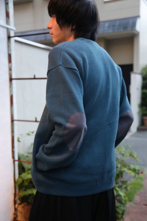 crepuscule moss stitch V/N cardigan"BLUE GREEN"スタイル.2019.9.9.