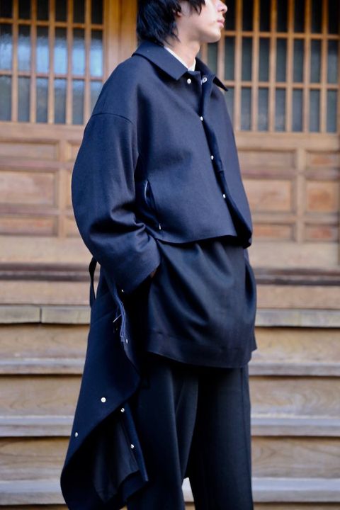 YOKE 3WAY BAL COLLAR SHARE COAT"DARK NAVY"スタイル.2019.9.8.