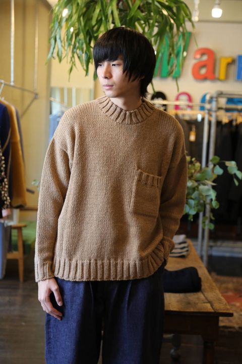 WELLDER Solid Color Low Gauge Hand Machine Knit"CAMEL"スタイル2019.9.14.