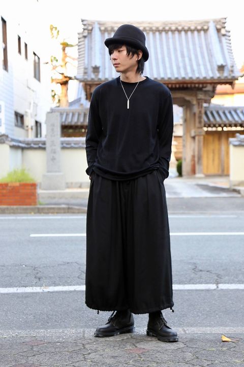 Graphpaper Washable Wool Crew Neck Tee"BLACK"スタイル2019.9.16.
