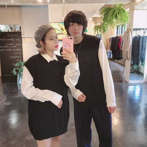 Graphpaper High Gauge Knit Vestペアスタイル.2019.9.16.