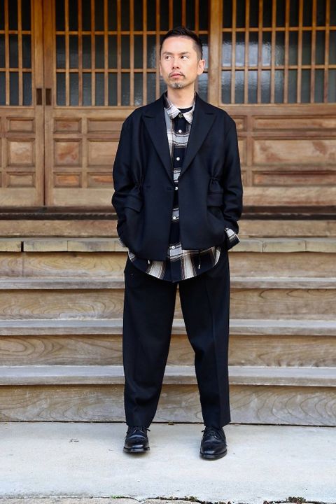 YOKE LOOSE DOUBLE-BREASTED JACKET & TROUSESスタイル.2019.9.10.