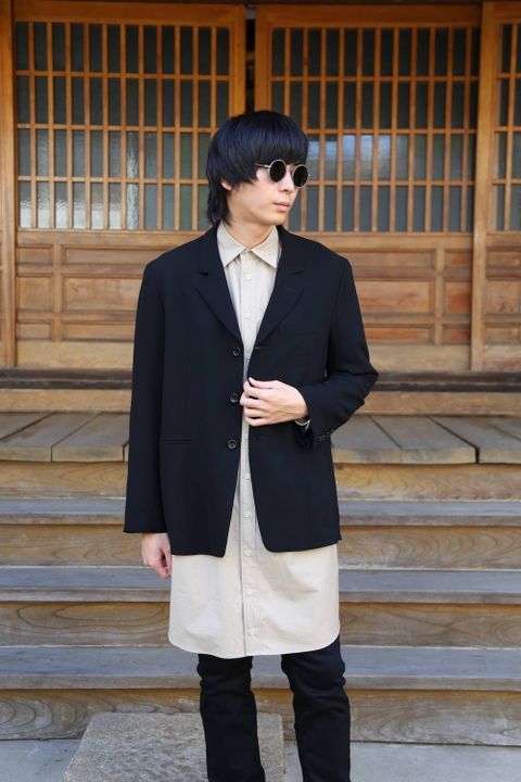 YOKE FOLD UP SHERE LONG SHIRTS"BEIGE"ミックススタイル2019.9.16.
