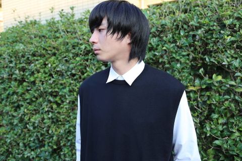 Graphpaper High Gauge Knit Vest"BLACK"スタイル.2019.9.15.