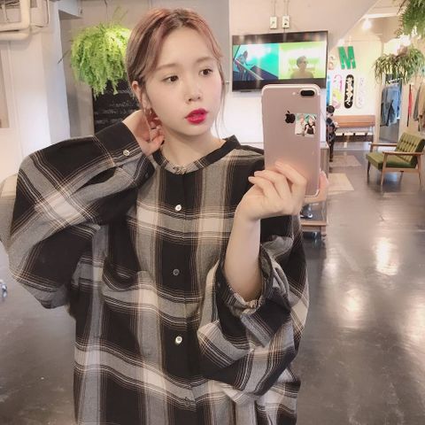 Graphpaper Check Band Collar Big Sleeve Shirt"BLACK CH"スタイル.2019.9.11.