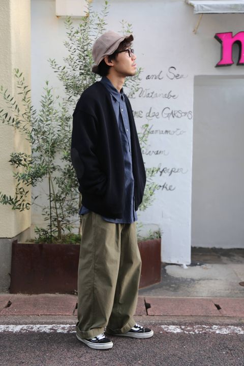 crepuscule(クレプスキュール)moss stitch V/N cardigan"BLACK"Style.2019.9.11.