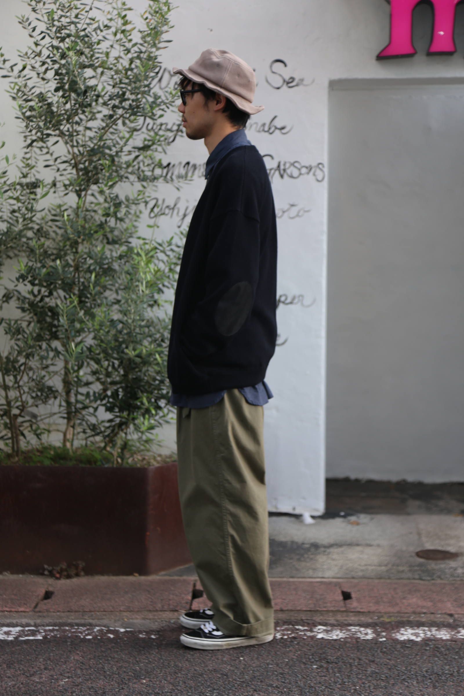crepuscule(クレプスキュール)moss stitch V/N cardigan"BLACK"Style.2019.9.11.